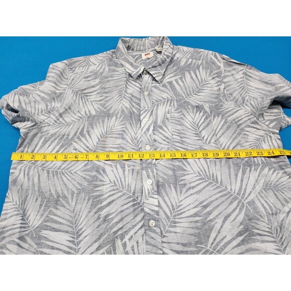 Levi's Men's Hawaiian Shirt Floral Logo Front Pockets Size 2XL (Cotton / Linen) - Picture 7 of 9